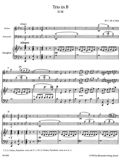 Trios For Piano, Violin And Violoncello B Flat Major/E Flat Major, Op. Post 148 D28/D897
